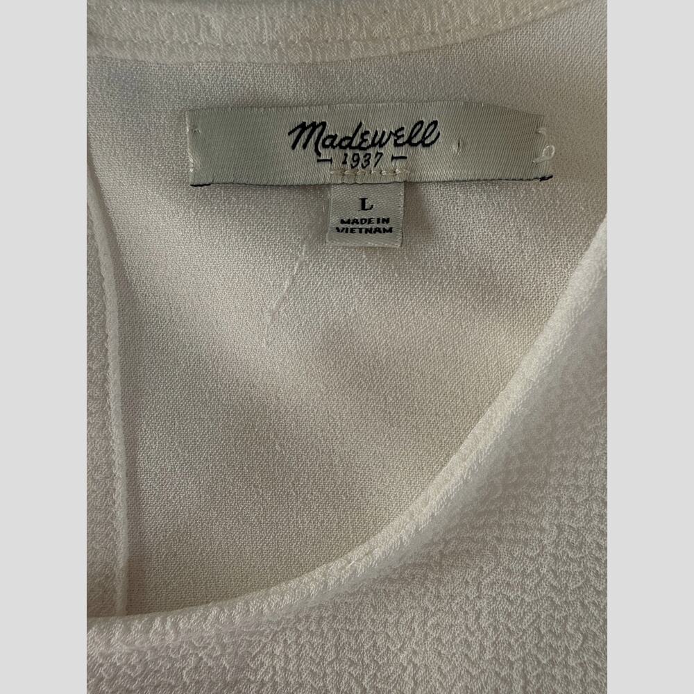 Madewell Ivory Textured Shift Blouse Top Minimal Chic Large - Picture 7 of 9